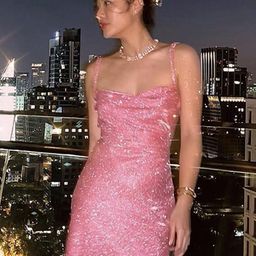StyleCast Pink Shoulder Straps Mini Bodycon Dress-image-59