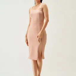 AASK Square Neck Bodycon Midi Dress-image-17