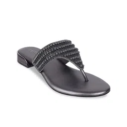 Metro Embellished Open Toe Flats-15