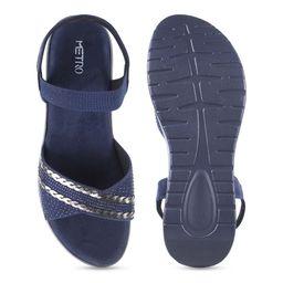Metro Embellished Open Toe Wedges With Backstrap image 4