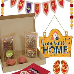 Indigifts Yellow 8 Pieces Printed Diwali Corporate Decoration Items-picture-25