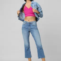 ONLY Women Flared Light Fade Cotton Jeans-image-79