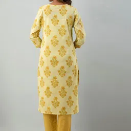 KASHEEDA Floral Printed Regular Mirror Work Kurta with Trousers & With Dupatta image 4