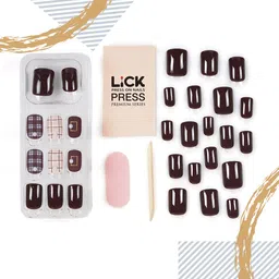 LICK 12 Pcs Reusable Artificial Press on Nails with Application Kit image 5