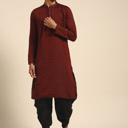 KISAH Mandarin Collar Thread Work Kurta-26