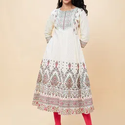 Globus Floral Printed Anarkali Pure Cotton Kurta-21