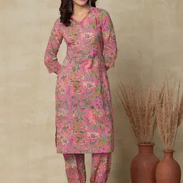 FASHOR Floral Printed Regular Pure Cotton Kurta with Salwar-picture-54