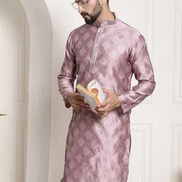 SOJANYA Woven Design Thread Work Silk Cotton Kurta-image-26