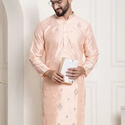 SOJANYA Embellished Mirror Work Silk Cotton Kurta-image-67