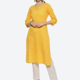 Biba Women Ethnic Motifs Embroidered Cotton Kurta-picture-34