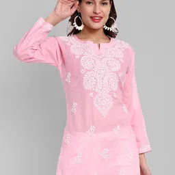 ADA Ethnic Motifs Chikankari Embroidered Thread Work Pure Cotton Thread Work Kurti-picture-47