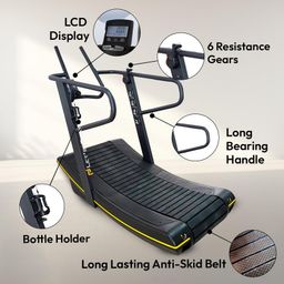 let's play LET’S Play CSPEED Non-Motorized Curve Treadmill for Home Gym, Commercial Running Machine with 6 Resistance Level, Digital Display, 200Kg User Weight Support (CSPEED (Non-Motorized)) image 5