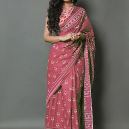 KALINI Floral Pure Cotton Saree-image-70
