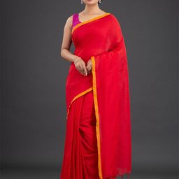 Arhi Red & Yellow Pure Cotton Saree-32