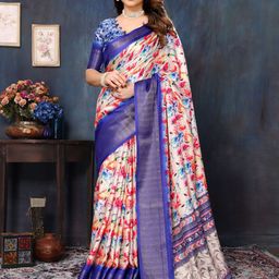 Panzora Woven Design Ethnic Motifs Printed Saree-image-100