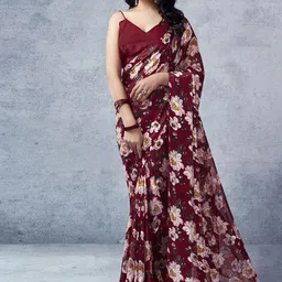 KALINI Floral Printed Ikat Saree-51