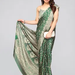 MIRCHI FASHION Green & Beige Floral Printed Saree-picture-26