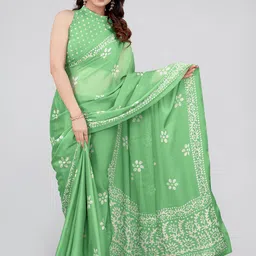 MIRCHI FASHION Batik Block Printed Chiffon Saree-picture-12