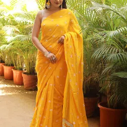 TEEJH Floral Pure Cotton Murshidabad silk Saree-picture-30