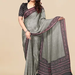 KALINI Floral Printed Poly Chiffon Saree-picture-55