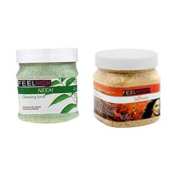 FEELHIGH Set of Neem & Saffron Face Scrubs - 500 ml Each-11