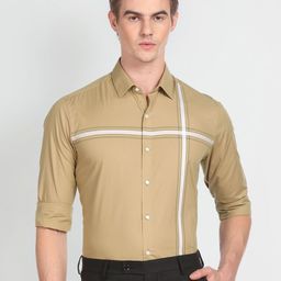 Arrow Slim Fit Vertical Striped Pure Cotton Formal Shirt-image-66