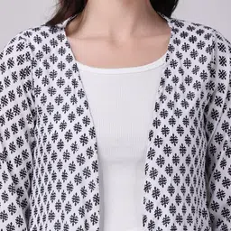 SCORPIUS Ethnic Motifs Printed Longline Open Front Shrug image 2