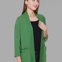 PLUSH PUSH THE FASHION Open Front Cotton Shrug image 2