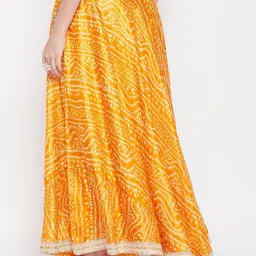 Clora Creation Bandhani Printed Flared Maxi Skirt image 5