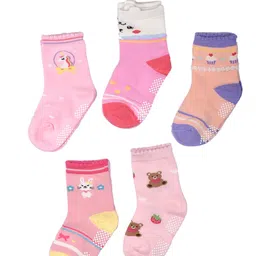 FOOTPRINTS Kids Pack Of 5 Ankle-Length Cotton Socks-66