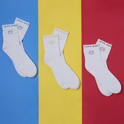 Jack & Jones Men Pack Of 3 Patterned Calf-Length Cotton Socks-image-71
