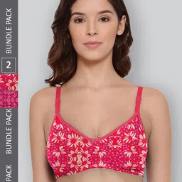 LYRA Pack Of 2 Printed Combed Cotton Wirefree Secret Support Bra with Detachable Strap-picture-10