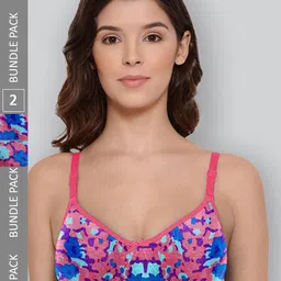 LYRA Pack Of 2 Printed Combed Cotton Wirefree Secret Support Bra with Detachable Strap-picture-27