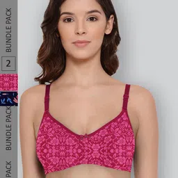 LYRA Pack Of 2 Printed Combed Cotton Wirefree Secret Support Bra with Detachable Strap-picture-9