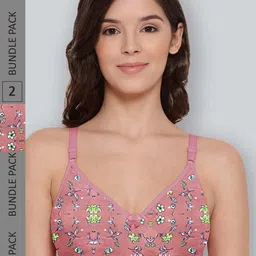 LYRA Pack Of 2 Printed Combed Cotton Seamless Moulded Encircled Bra-27