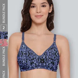 LYRA Pack Of 2 Printed Combed Cotton Seamless Moulded Encircled Bra-picture-36