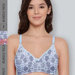 LYRA Pack Of 2 Printed Combed Cotton Seamless Moulded Encircled Bra-image-81