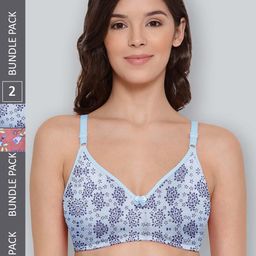 LYRA Pack Of 2 Printed Combed Cotton Seamless Moulded Encircled Bra-image-53