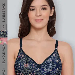 LYRA Pack Of 2 Printed Combed Cotton Seamless Moulded Encircled Bra-image-46
