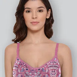 LYRA Printed Combed Cotton Wirefree Secret Support Bra with Detachable Strap-image-73