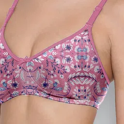 LYRA Pack Of 2 Printed Combed Cotton Wirefree Secret Support Bra with Detachable Strap image 3