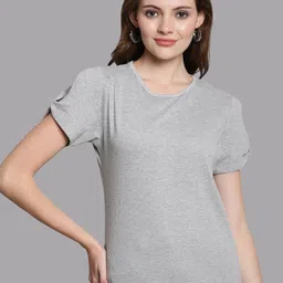 FBAR Slit Sleeves Pure Cotton High-Low Top-image-70