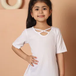 MINI & MING Solid Round Neck Cotton Top-image-82