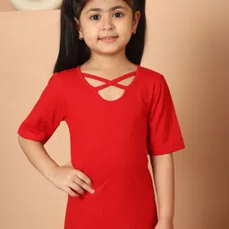 MINI & MING Solid Round Neck Cotton Top-image-81
