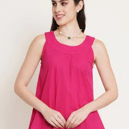 FABRIC FITOOR Gathered A-Line Cotton Top-image-92