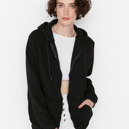 Trendyol Hooded Front Open Sweatshirt-3