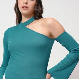 ESPYR By Tokyo Talkies Women Flared Sleeve Cotton Fitted Top-56