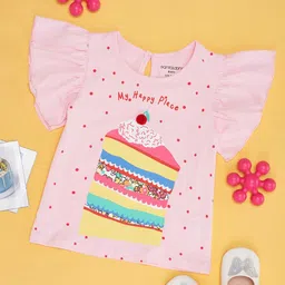Pantaloons Baby Girls Infants Graphic Printed Flutter Sleeves Cotton Top-picture-54