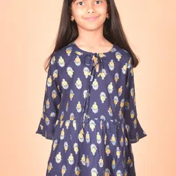 BAESD Girls Ethnic Motifs Printed Tie-Up Neck Cotton Top-picture-55