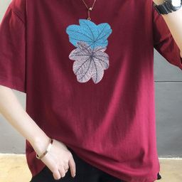 StyleCast x Revolte Floral Printed Drop-Shoulder Sleeves Cotton T-shirt-image-33